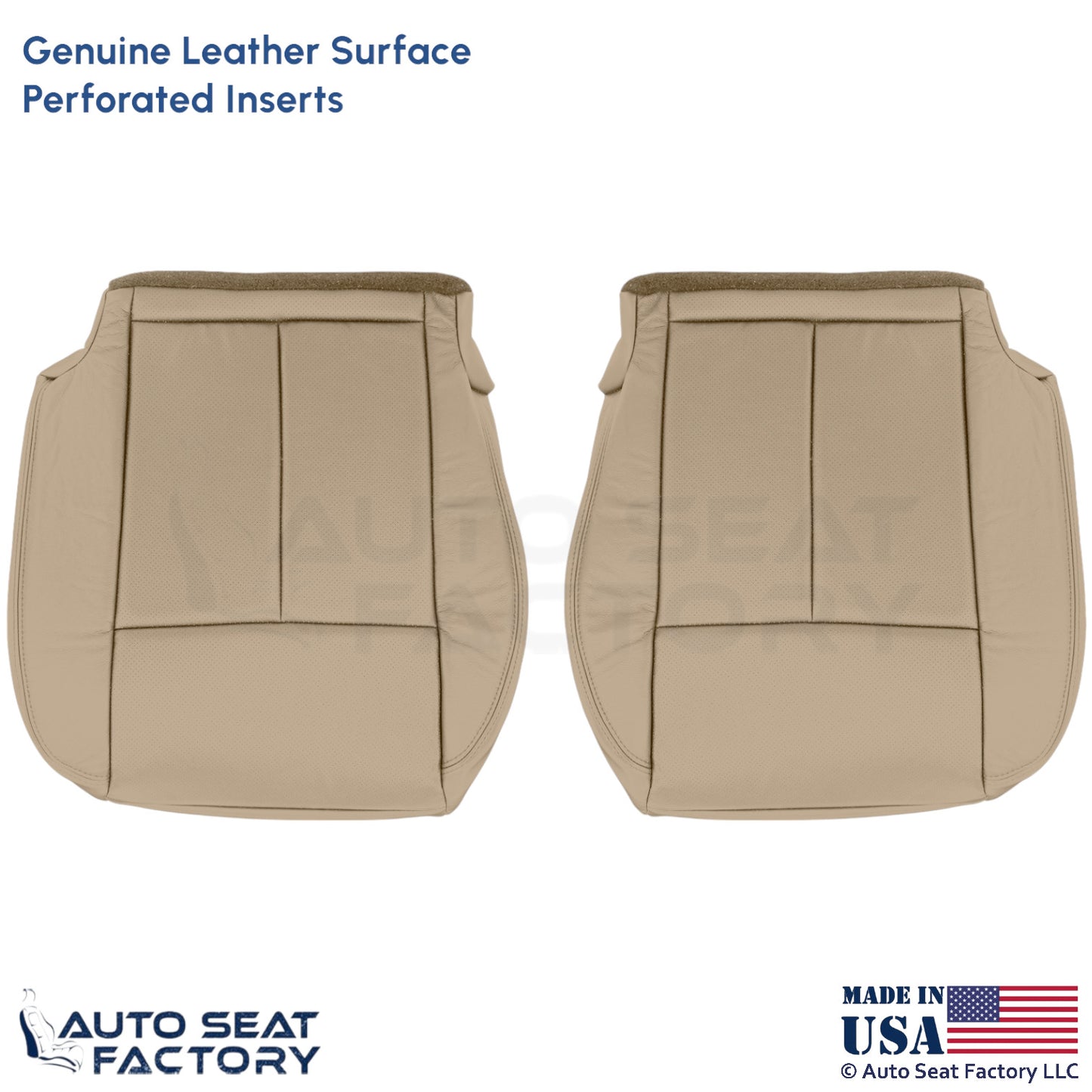 2013-2018 Fits Nissan Altima Sedan Genuine Leather Bottom Seat Covers Beige - OEM-Style Replacement Seat Cover