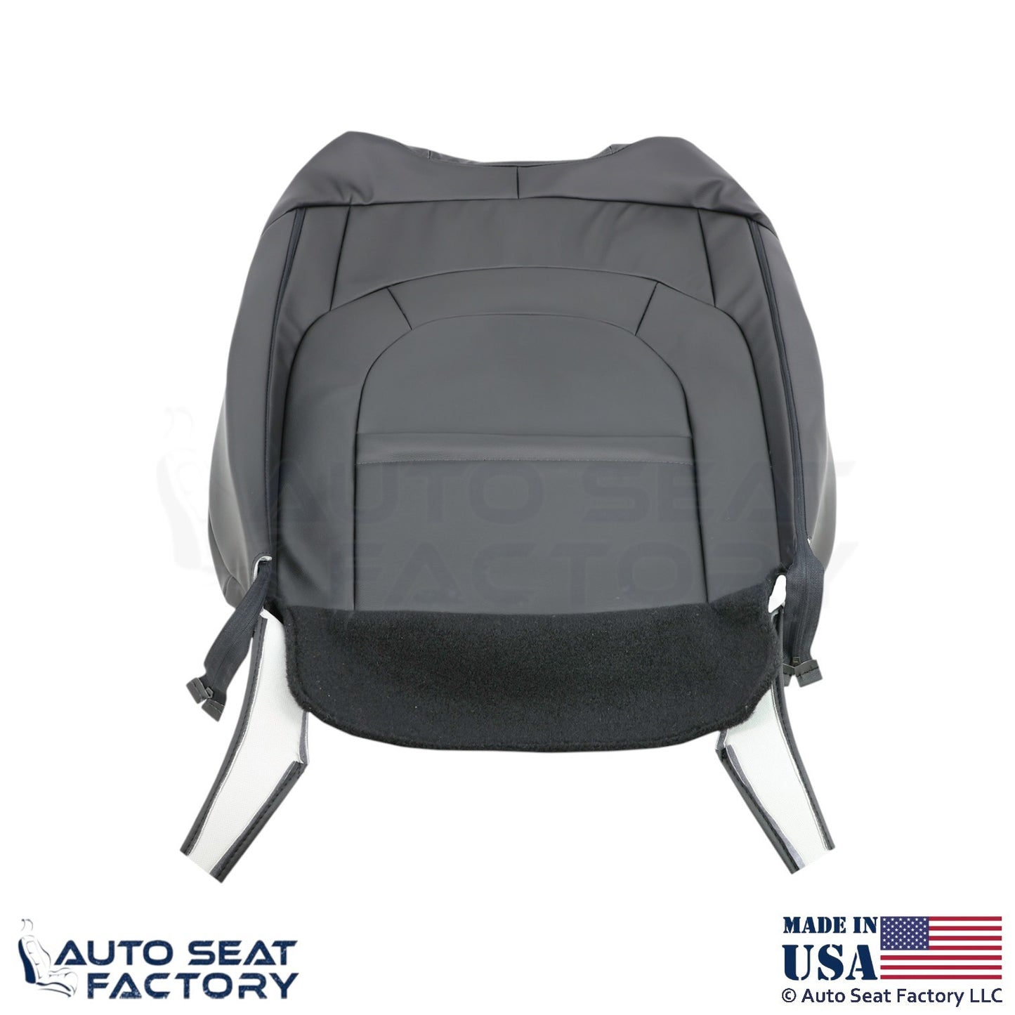 2020 Fits Dodge Ram 1500 Quad Cab Genuine Leather Front Top Seat Covers Black - OEM-Style Replacement Seat Cover