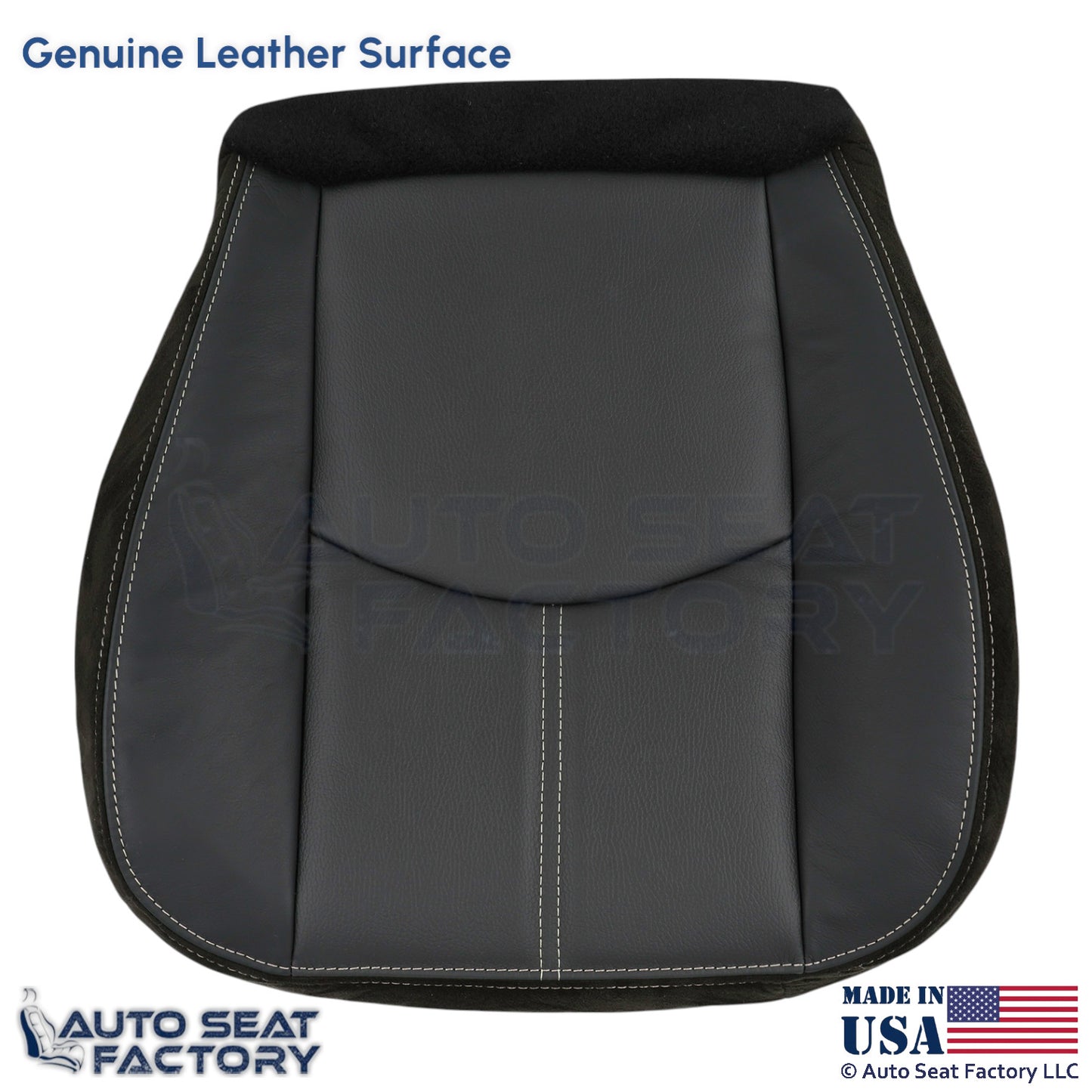 2008-2011 For Mazda Tribute Genuine Leather Driver Bottom Seat Cover Black - OEM-Style Replacement Seat Cover
