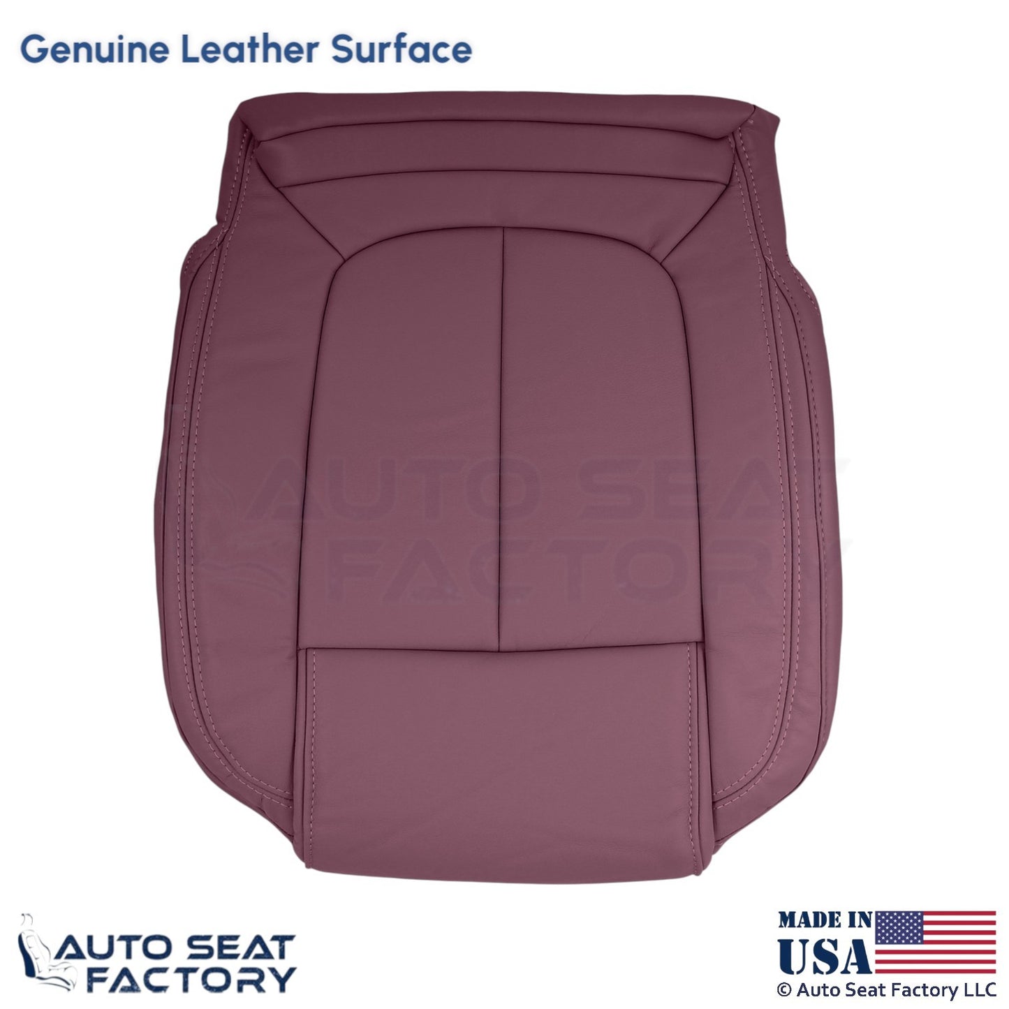 2014-2016 Fits Buick LaCrosse Genuine Leather Driver Bottom Seat Cover Sangria - OEM-Style Replacement Seat Cover