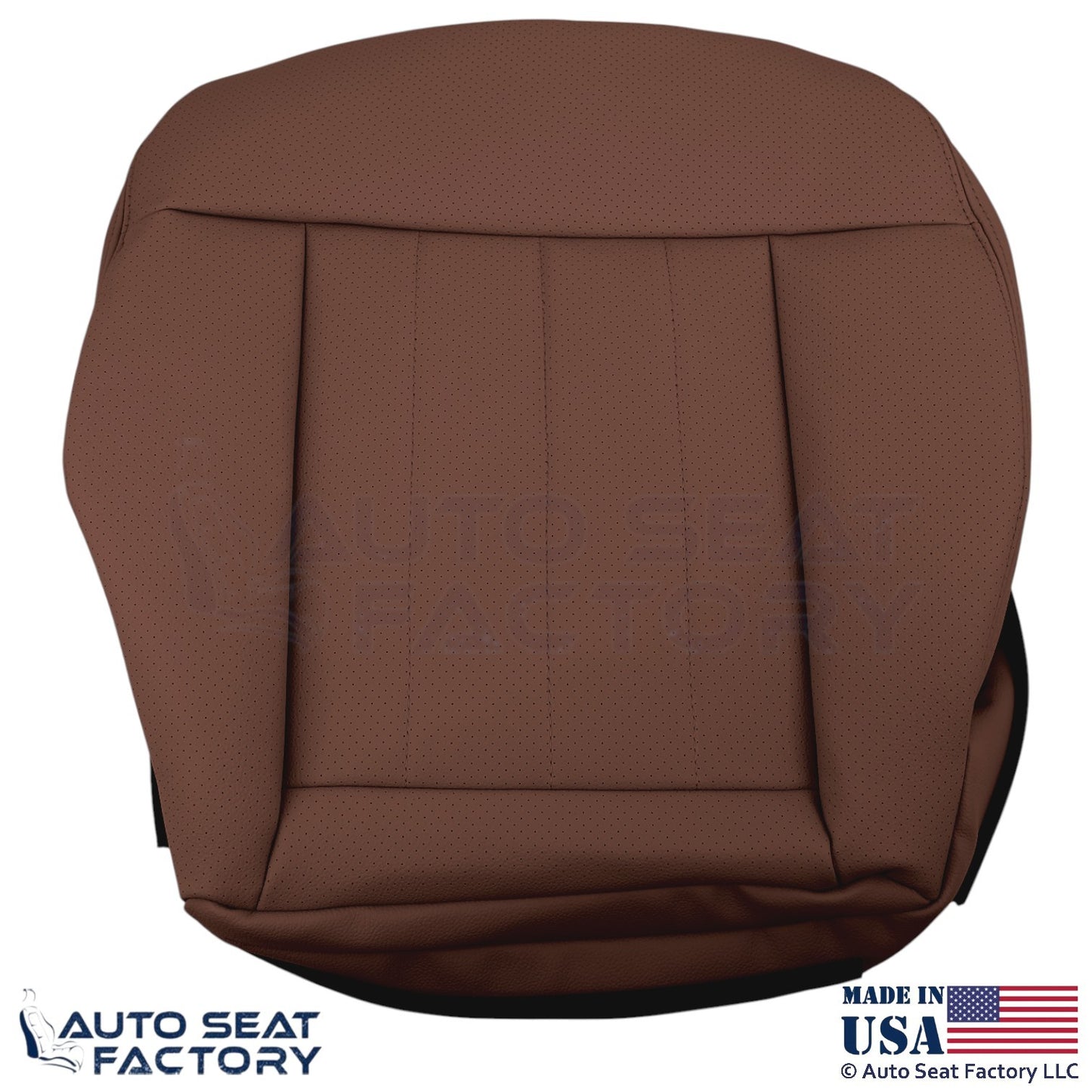 2010-2016 Fits Mercedes Benz E550 Genuine Leather Perf. Bottom Covers Chestnut - OEM-Style Replacement Seat Cover