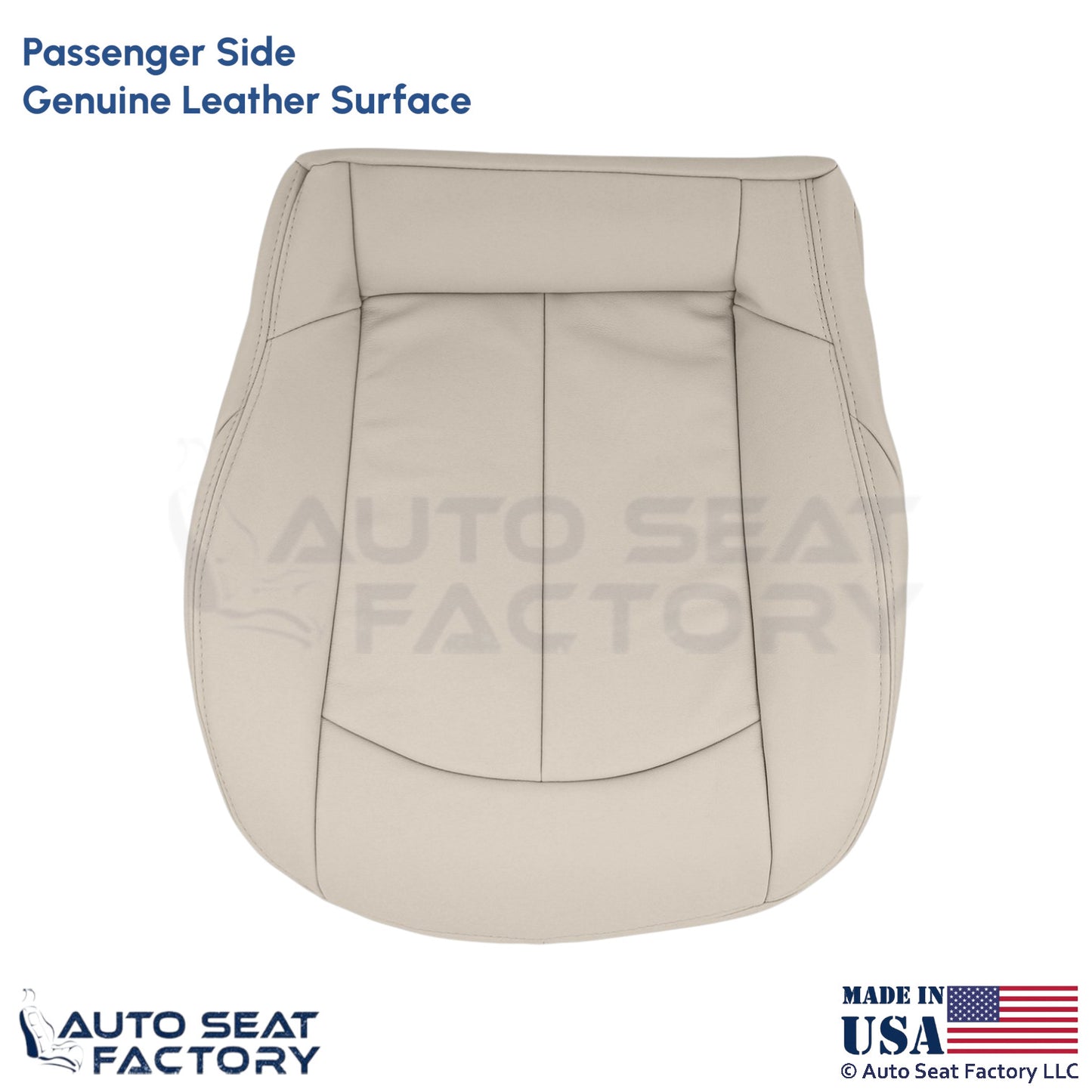 2009 Fits Mercedes Benz CLK350 Genuine Leather Passenger Bottom Seat Cover Stone - OEM-Style Replacement Seat Cover