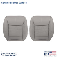 1999-2001 Fits Lincoln Town Car Genuine Leather Front Top Covers Light Graphite - OEM-Style Replacement Seat Cover