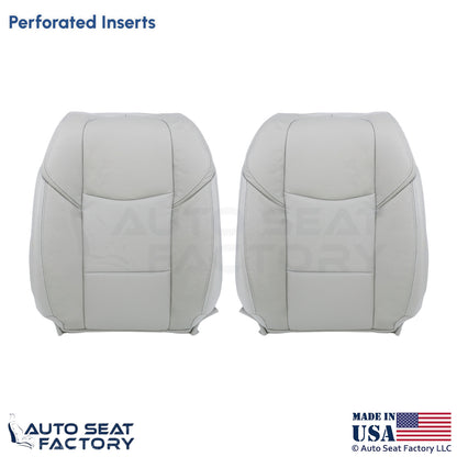 2015-2019 Fits Cadillac ATS Leather Perf Front Top Seat Covers Light Neutral - OEM-Style Replacement Seat Cover