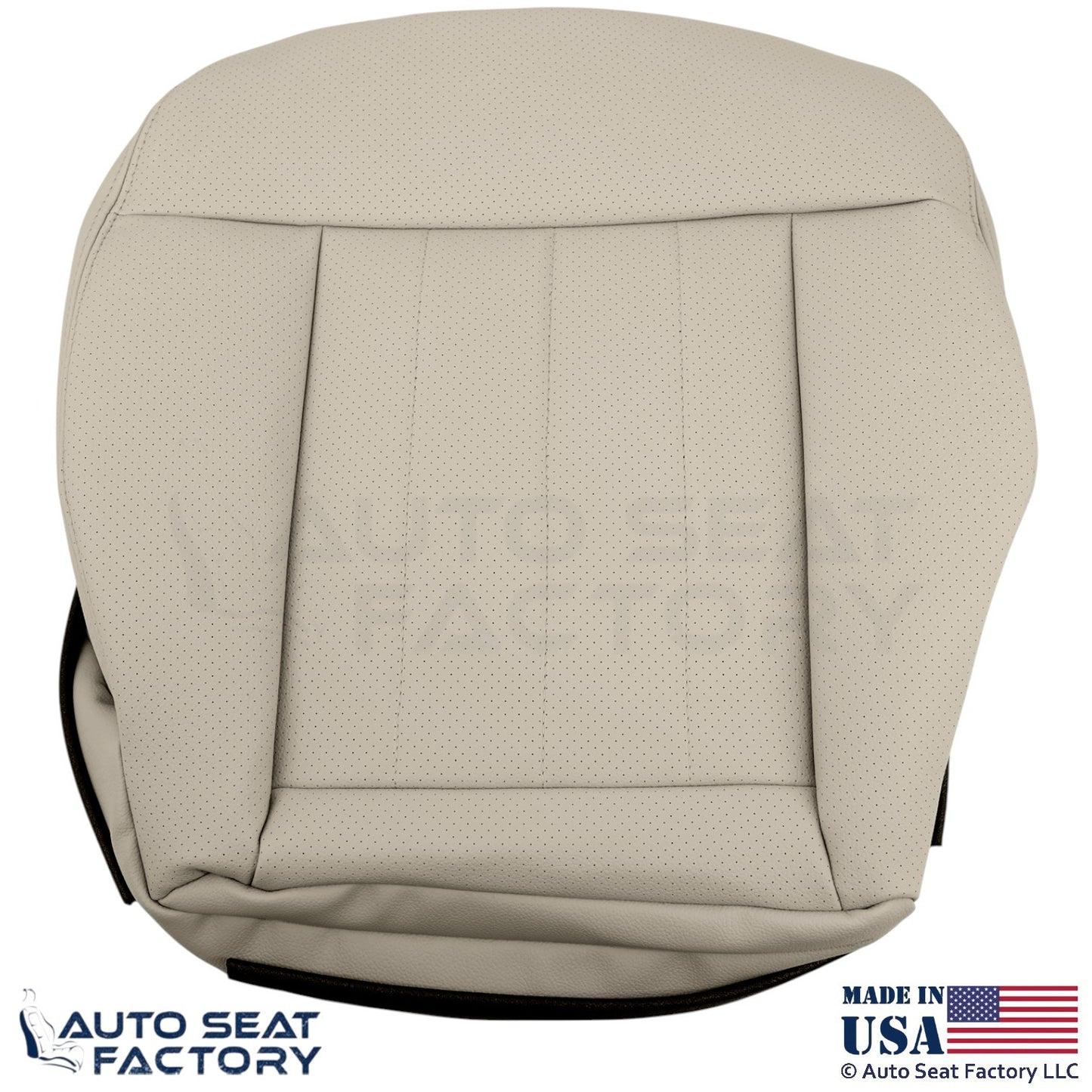 2010-2013 Fits Mercedes Benz E550 Leatherette Perf Passenger Bottom Cover Almond - OEM-Style Replacement Seat Cover