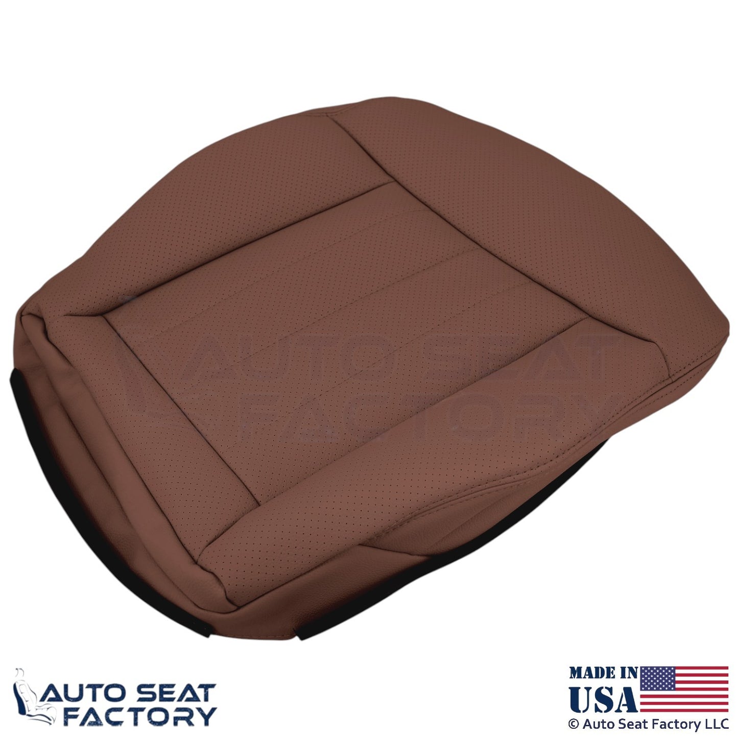 2010-16 For Mercedes Benz E550 Genuine Leather Perf Driver Bottom Cover Chestnut - OEM-Style Replacement Seat Cover