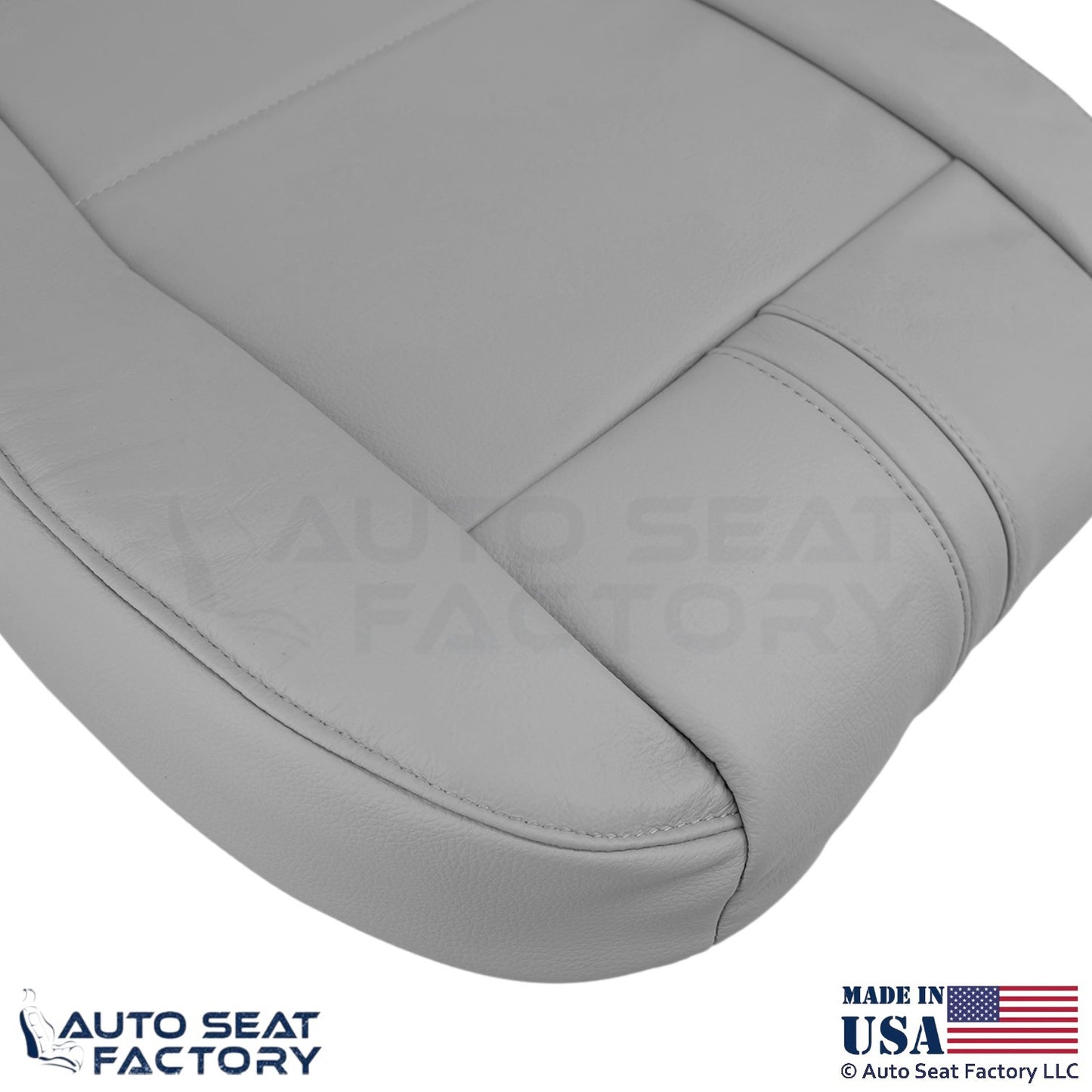2003-2008 Fits BMW X3 Genuine Leather Front Passenger Bottom Seat Cover Gray - OEM-Style Replacement Seat Cover
