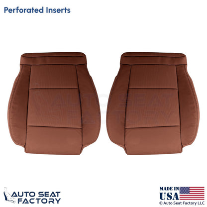 2015-2019 Fits Cadillac ATS Leather Perf Front Bottom Seat Covers Brown - OEM-Style Replacement Seat Cover