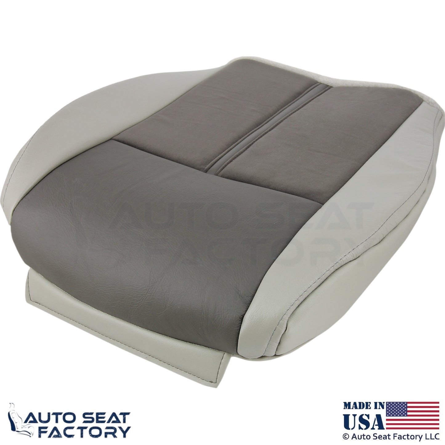 2006-2007 For Jeep Grand Cherokee Leather Suede Insert Driver Bottom Cover Khaki - OEM-Style Replacement Seat Cover