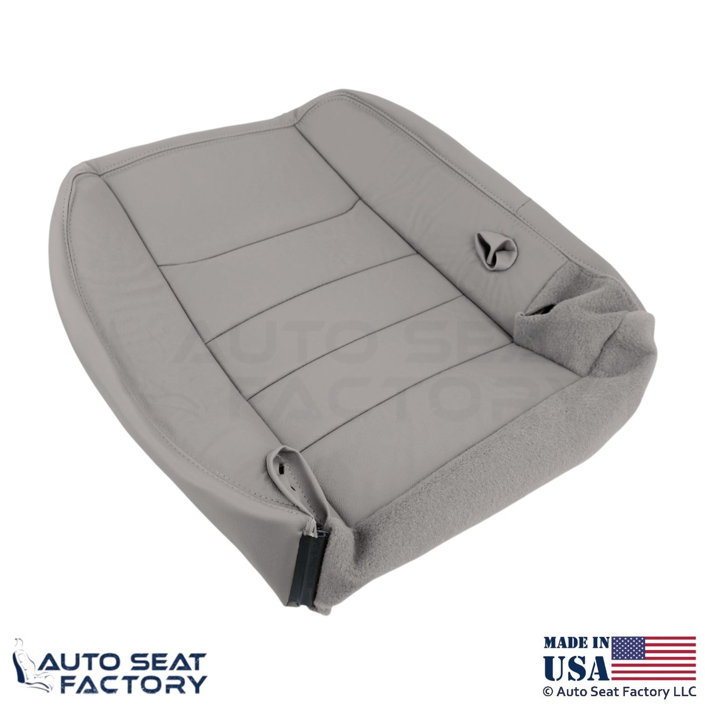 1999-2001 Fits Lincoln Town Car Genuine Leather Passenger Covers Light Graphite - OEM-Style Replacement Seat Cover