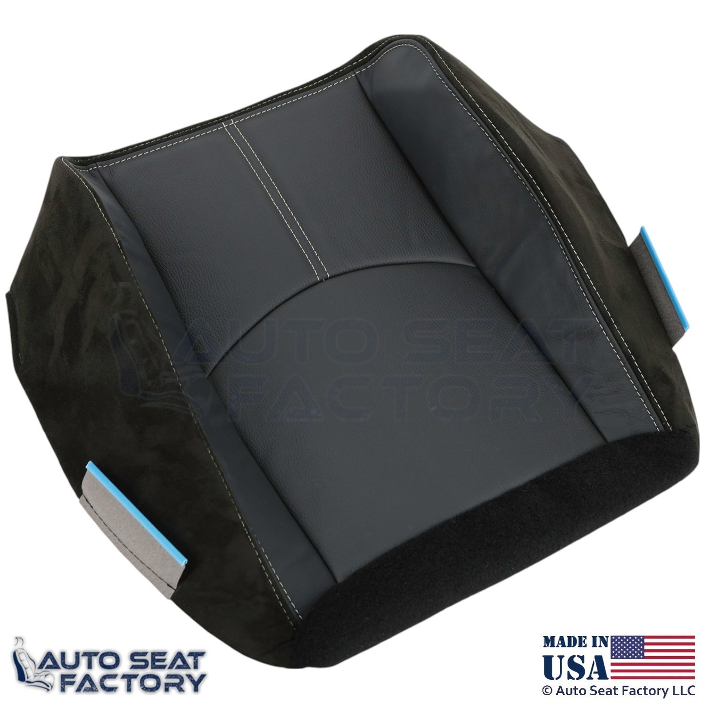 2008-2011 For Mazda Tribute Genuine Leather Passenger Bottom Seat Cover Black - OEM-Style Replacement Seat Cover