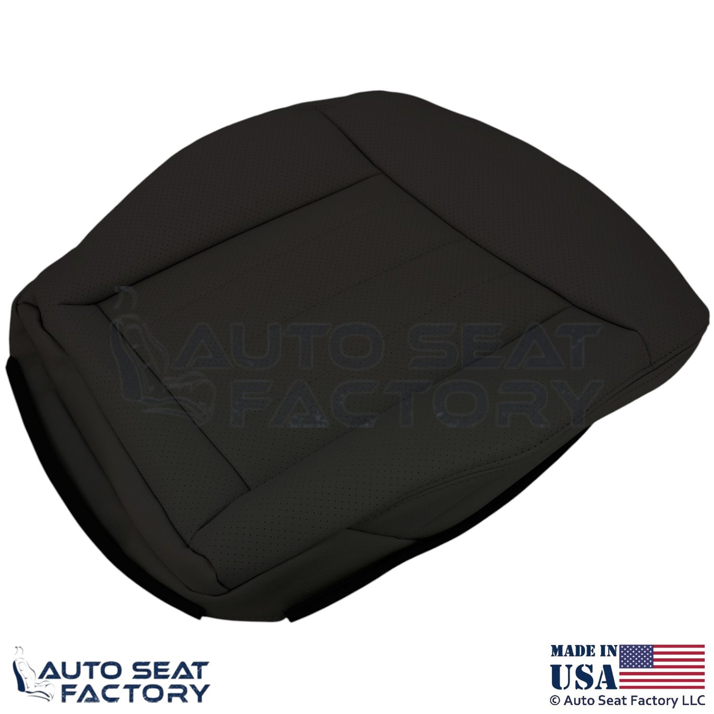 2010-2016 For Mercedes Benz E550 Genuine Leather Perf. Driver Bottom Cover Black - OEM-Style Replacement Seat Cover