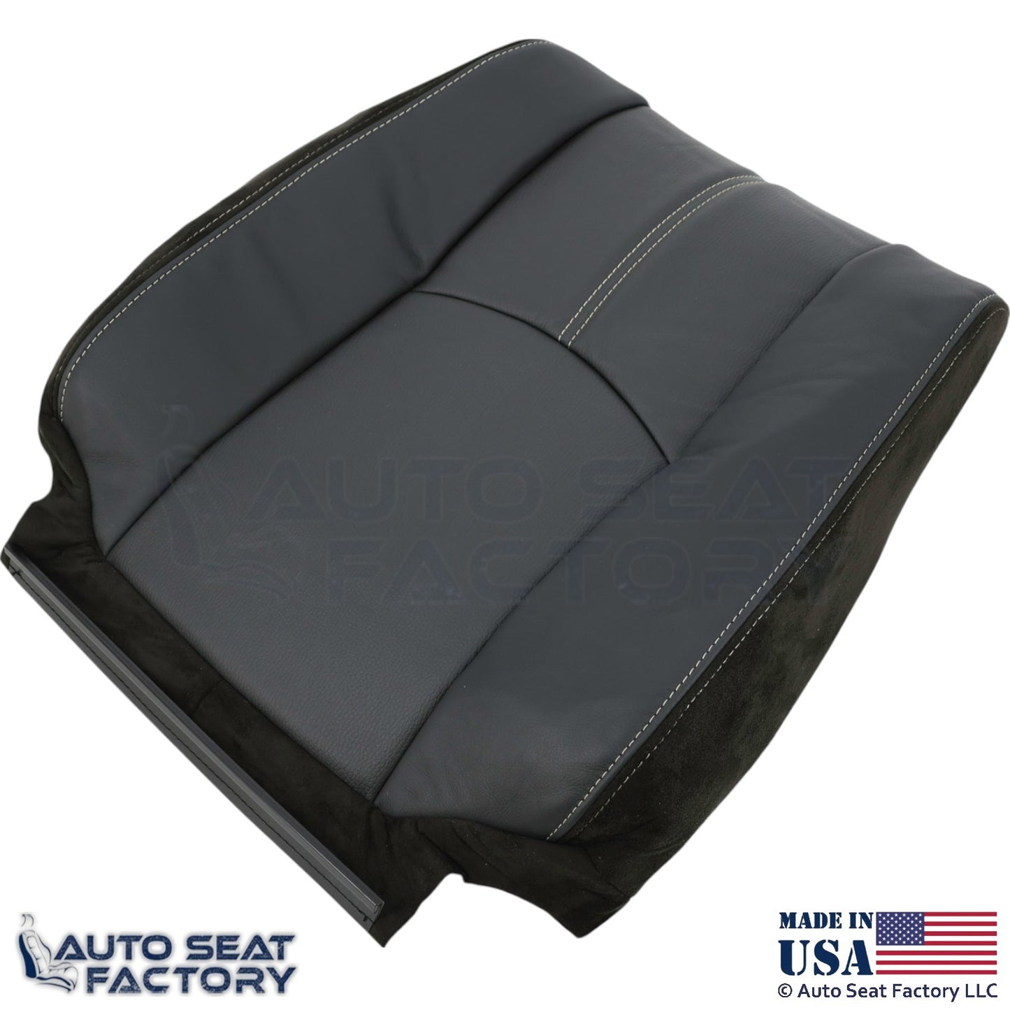 2008-2011 For Mazda Tribute Genuine Leather Seat Covers Black with White Stitch - OEM-Style Replacement Seat Cover