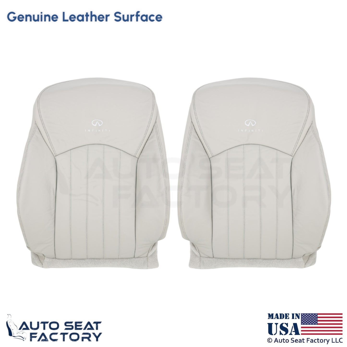 2008-2012 Fits Infiniti EX35 Genuine Leather Front Top Replacement Covers Wheat - OEM-Style Replacement Seat Cover