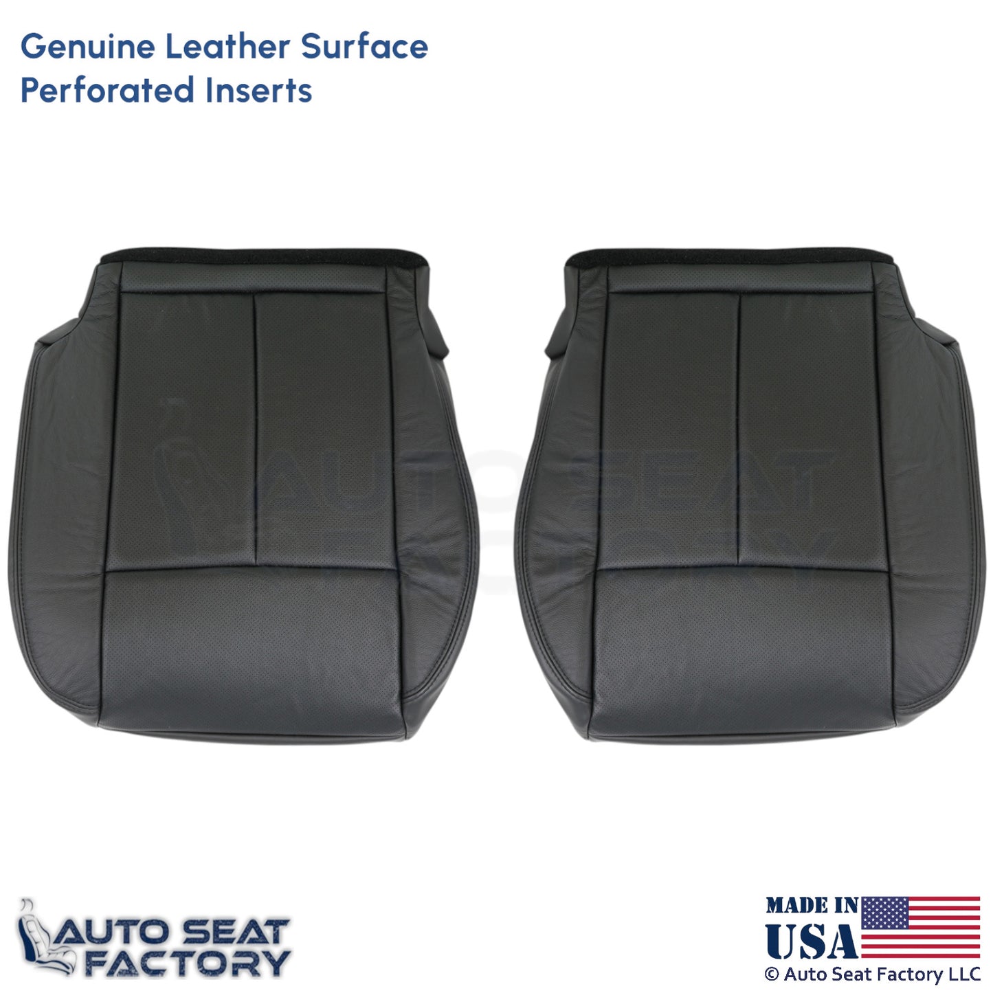 2013-2018 For Nissan Altima Sedan Genuine Leather Bottom Seat Covers Charcoal - OEM-Style Replacement Seat Cover