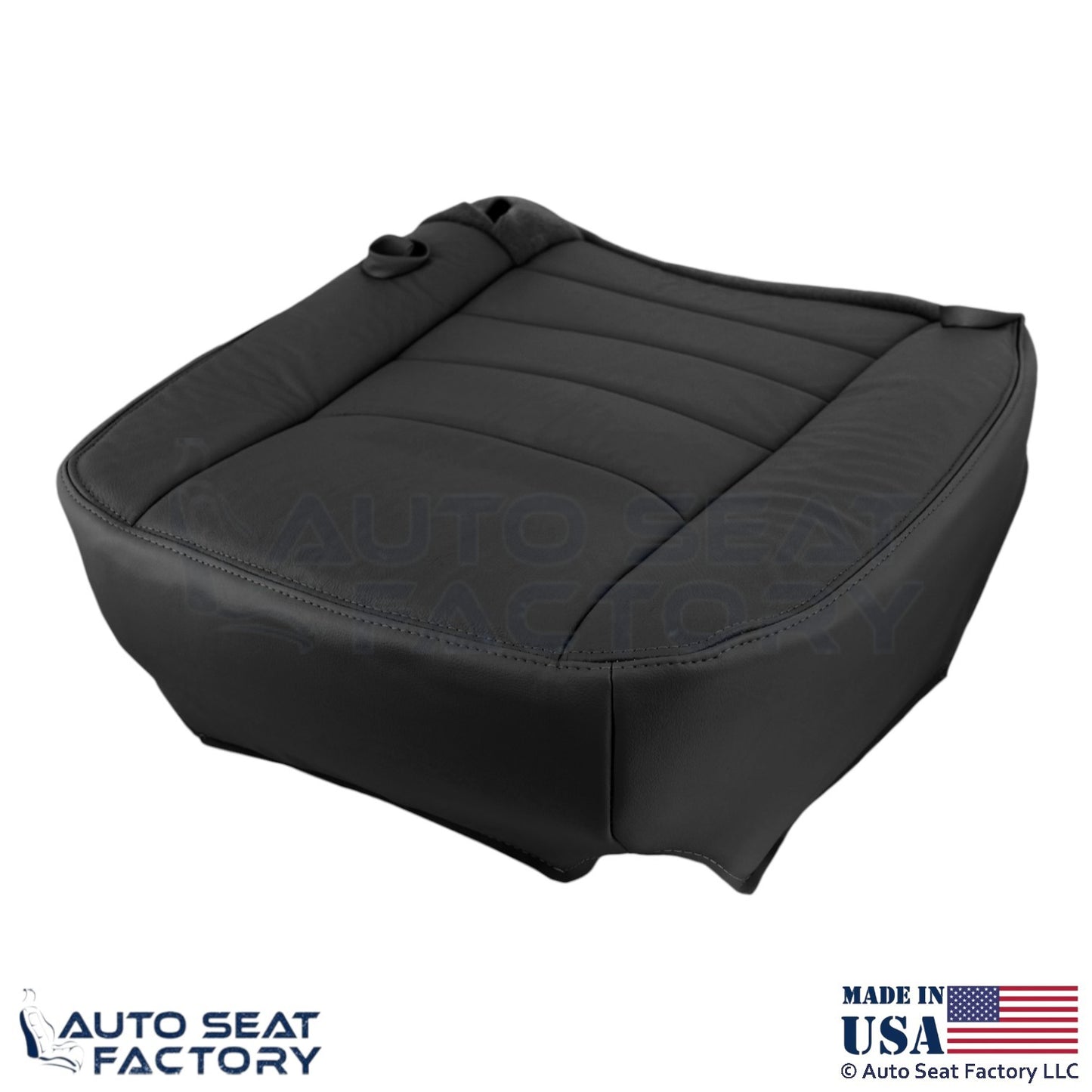 1999-2001 For Lincoln Town Car Genuine Leather Front Bottom Covers Deep Charcoal - OEM-Style Replacement Seat Cover
