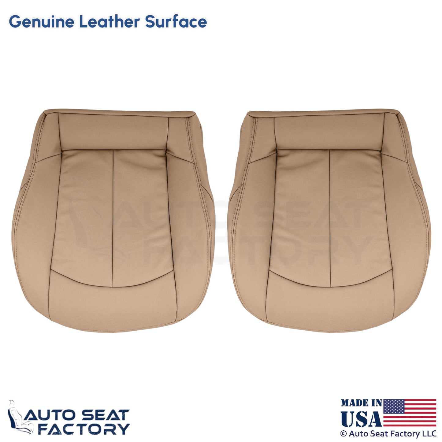 2009 Fits Mercedes Benz CLK350 Genuine Leather Front Bottom Seat Covers Beige - OEM-Style Replacement Seat Cover