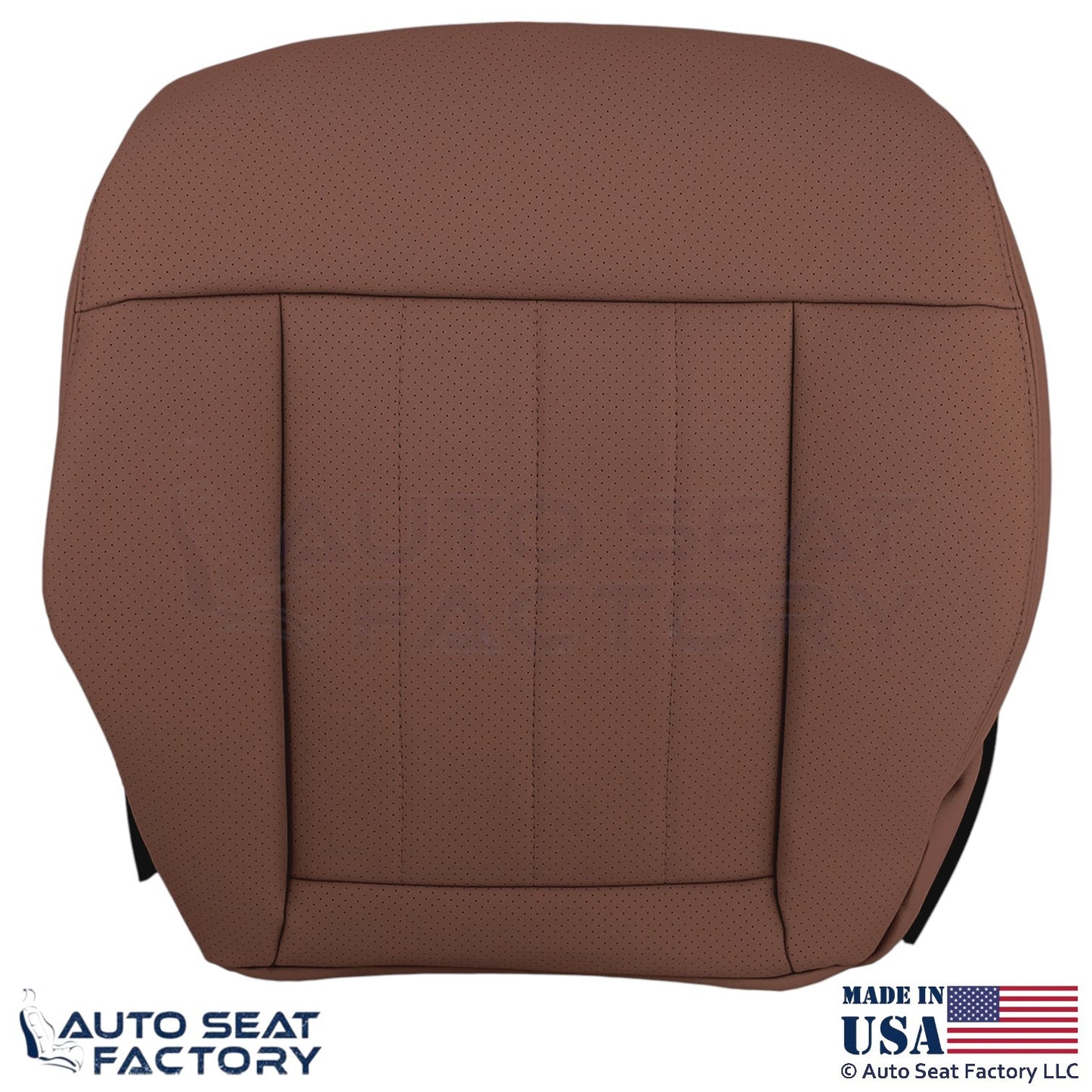 2010-2016 Fits Mercedes Benz E550 E350 Leatherette Perf. Bottom Covers Chestnut - OEM-Style Replacement Seat Cover
