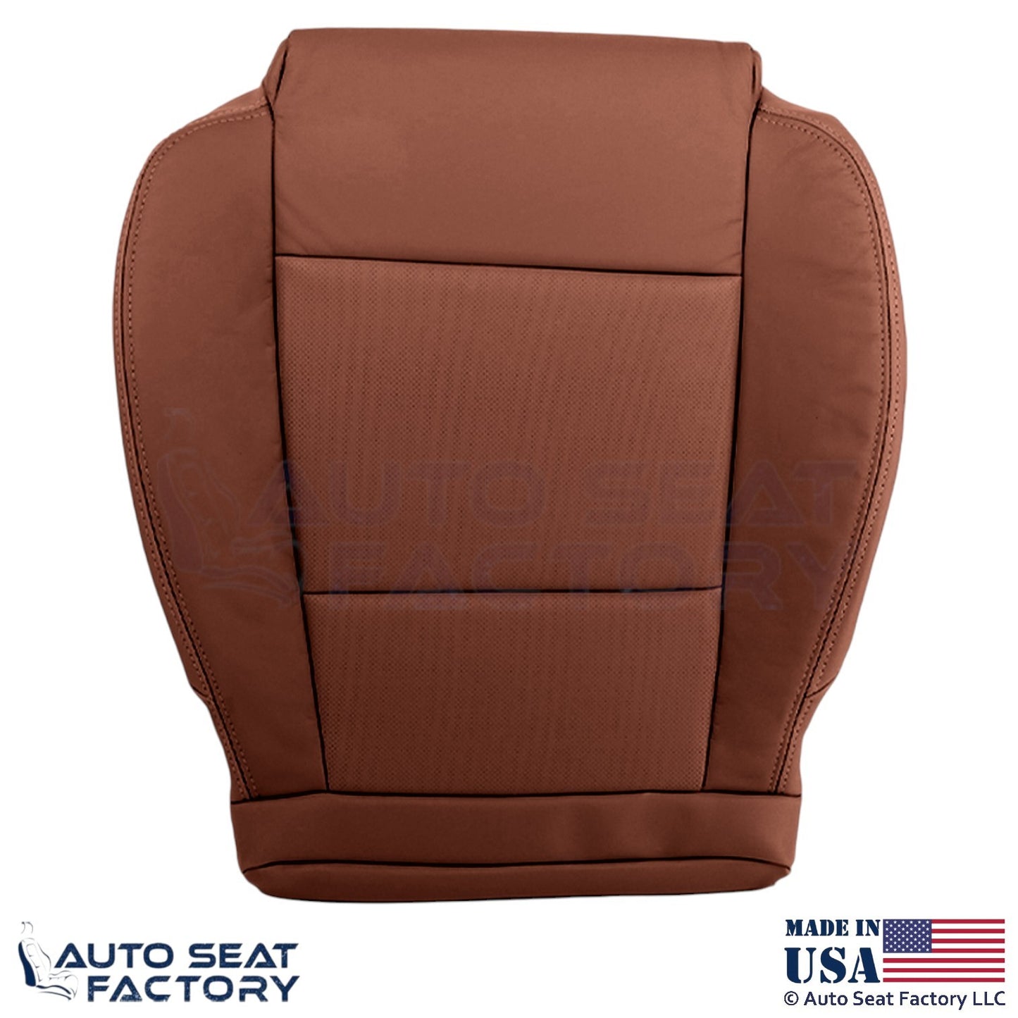 2015-2019 Fits Cadillac ATS Leather Perf Front Bottom Seat Covers Brown - OEM-Style Replacement Seat Cover