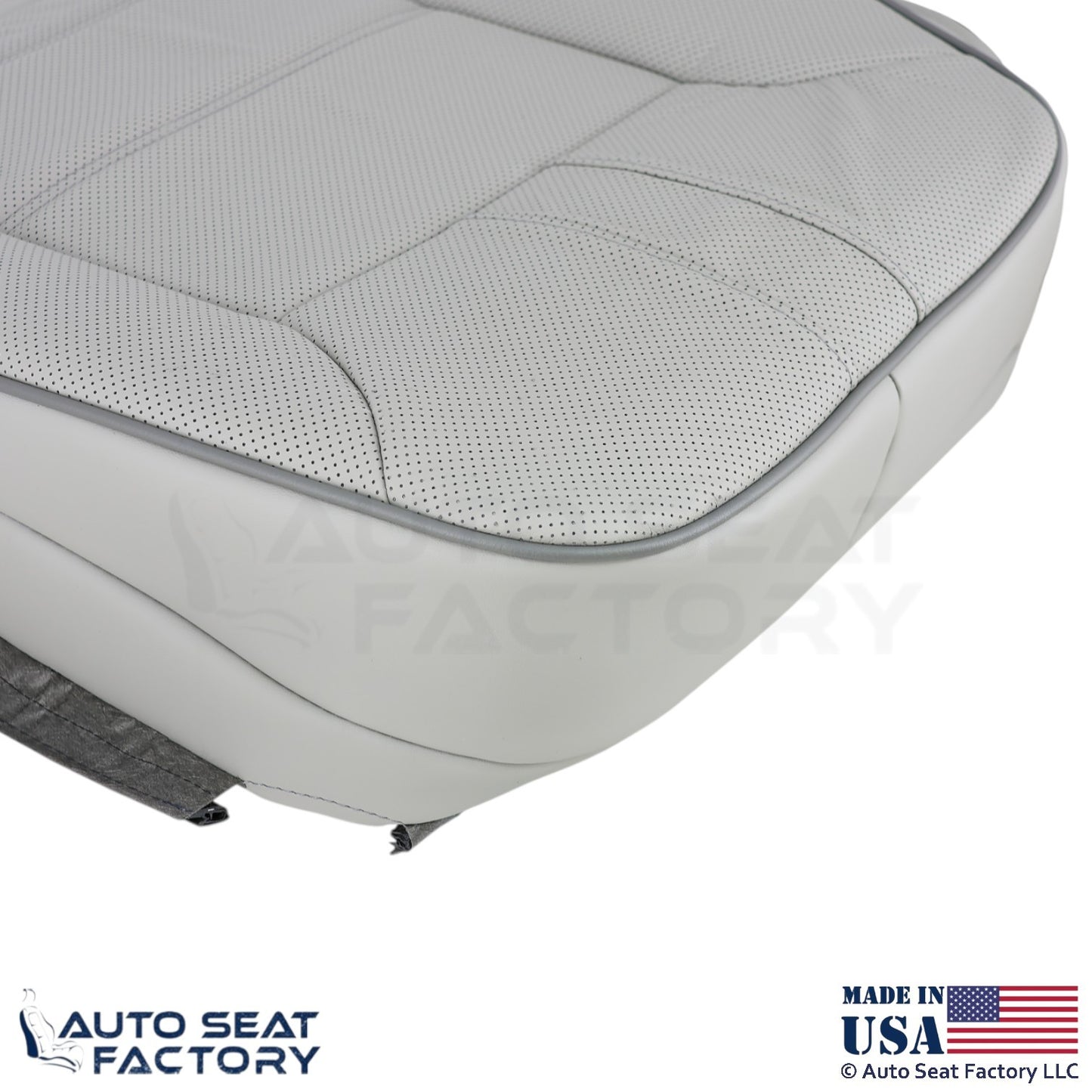 2010-2013 Fits Mercedes Benz R-Class Genuine Leather Driver Bottom Cover Gray - OEM-Style Replacement Seat Cover