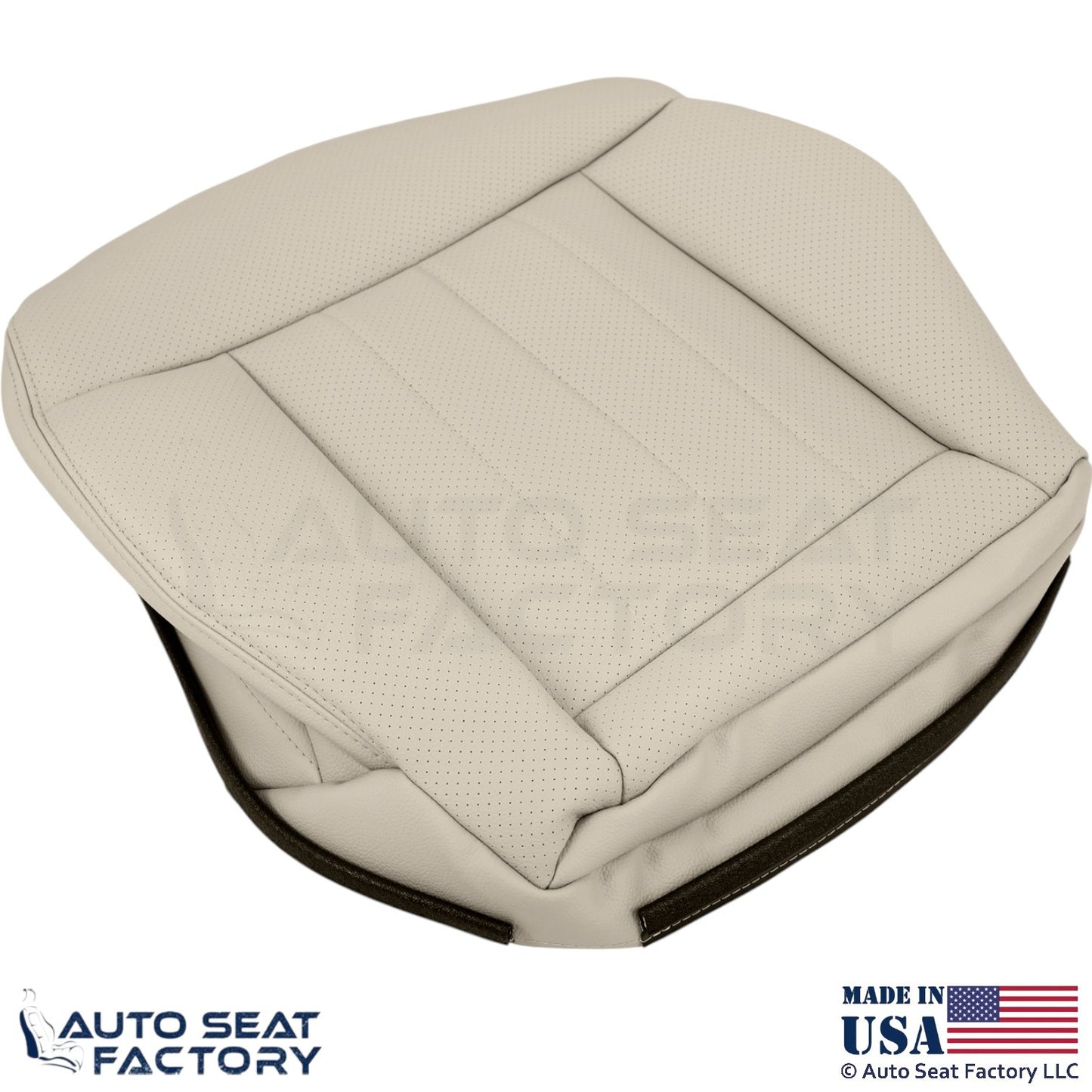 2010-2013 Fits Mercedes Benz E550 E350 Genuine Leather Perf Bottom Covers Almond - OEM-Style Replacement Seat Cover