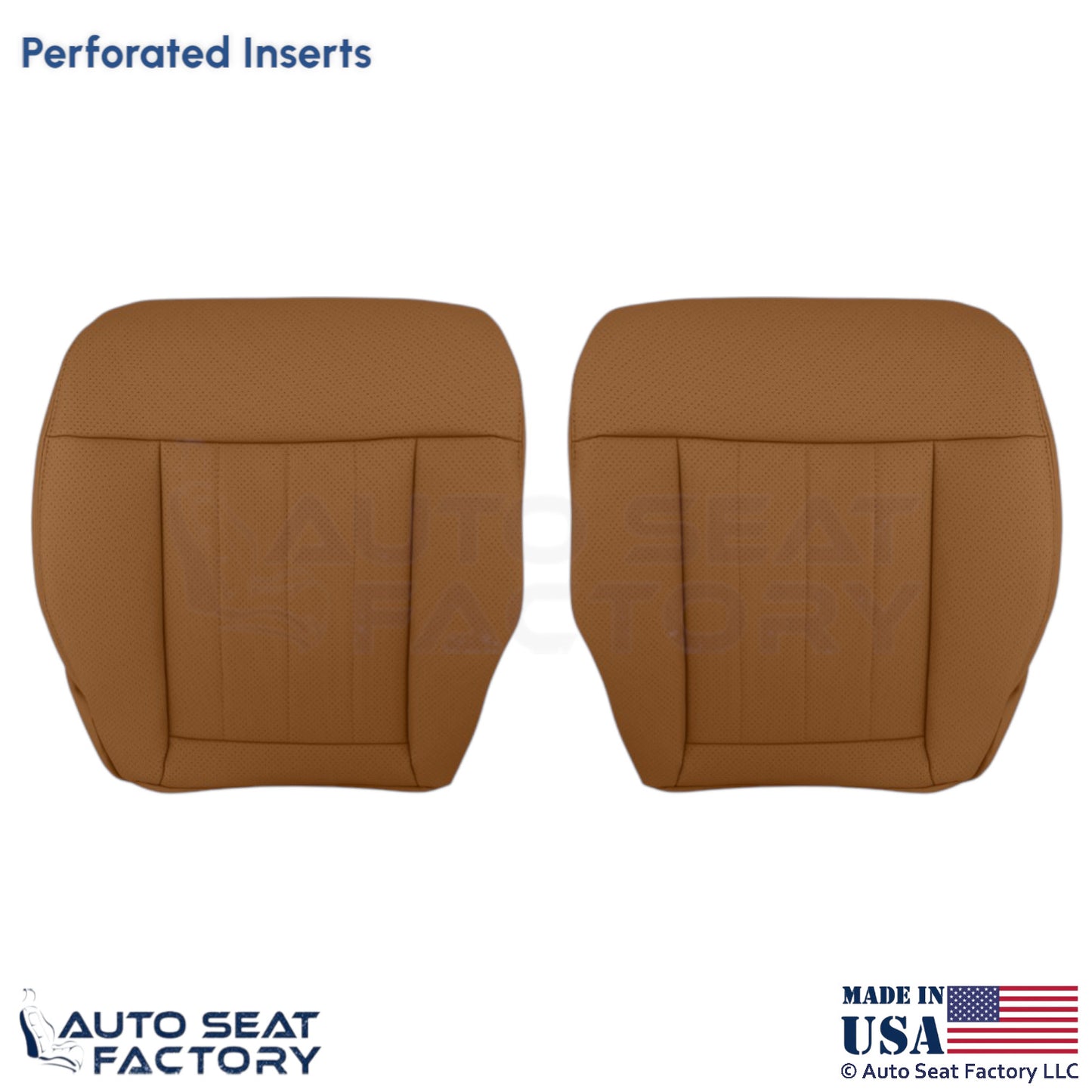 2010-2016 Fits Mercedes Benz E550 Leatherette Perf. Bottom Covers Natural Beige - OEM-Style Replacement Seat Cover