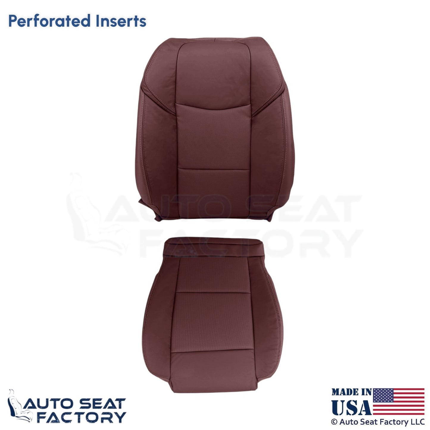 2013-2019 For Cadillac ATS Leatherette Front Driver Side Seat Covers Morello Red - OEM-Style Replacement Seat Cover
