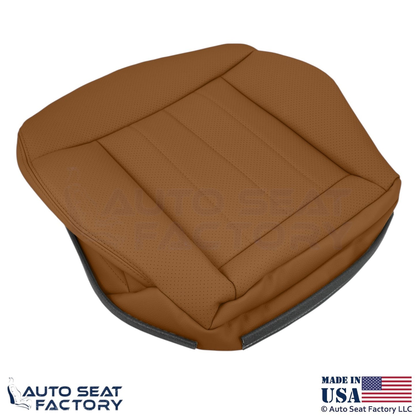 2010-16 For Mercedes Benz E550 Genuine Leather Perf Bottom Cover Passenger Beige - OEM-Style Replacement Seat Cover