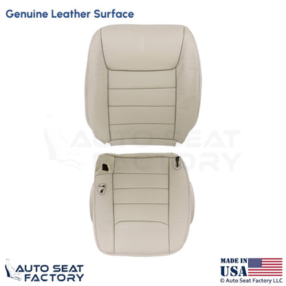 1999-2001 Fits Lincoln Town Car Genuine Leather Driver Seat Covers Lt. Parchment - OEM-Style Replacement Seat Cover