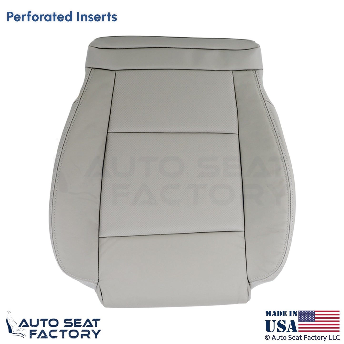 2013-2019 Fits Cadillac ATS Leather Front Driver Bottom Cover Light Platinum - OEM-Style Replacement Seat Cover