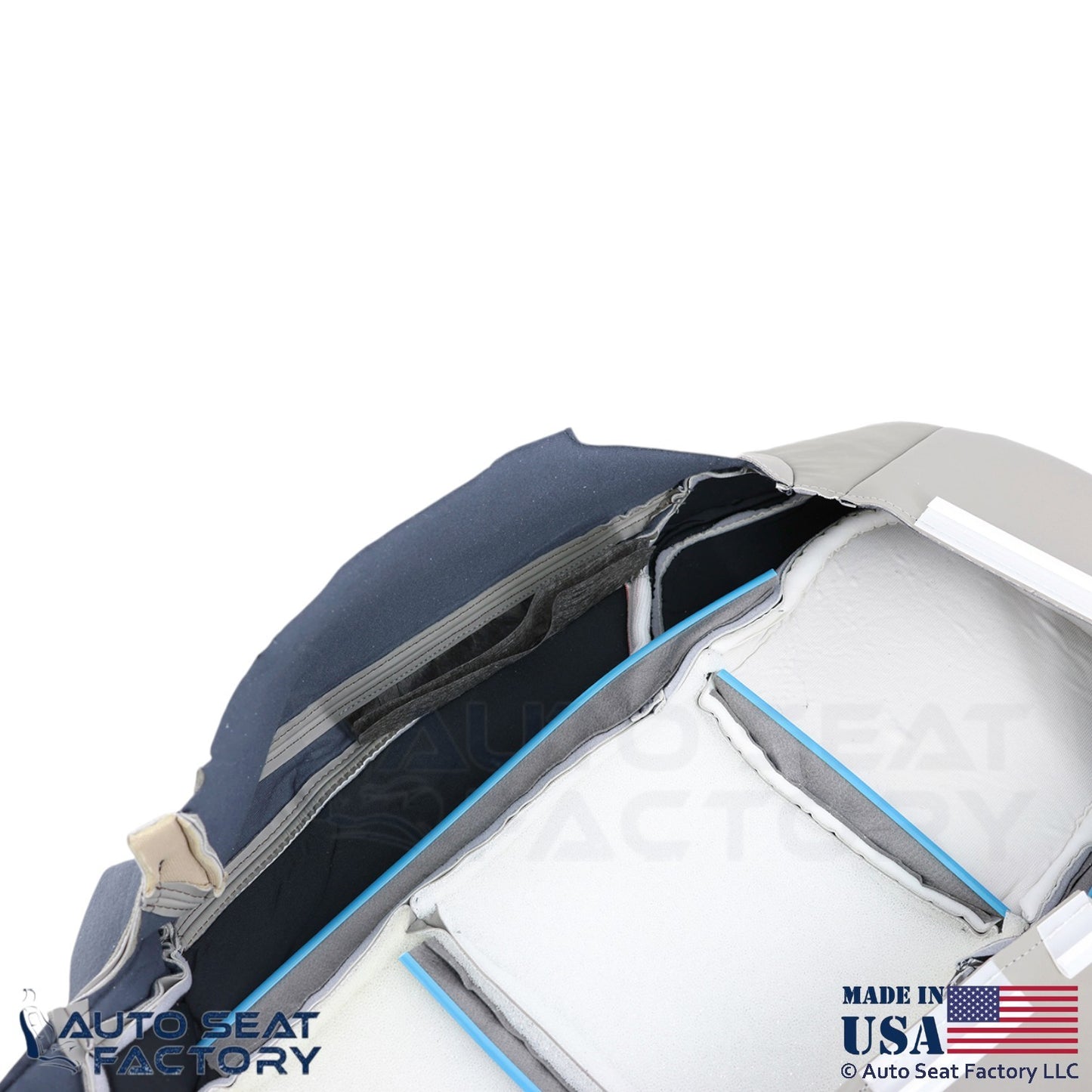 2013-2019 Fits Cadillac ATS Leather Perf Front Seat Covers Light Platinum - OEM-Style Replacement Seat Cover