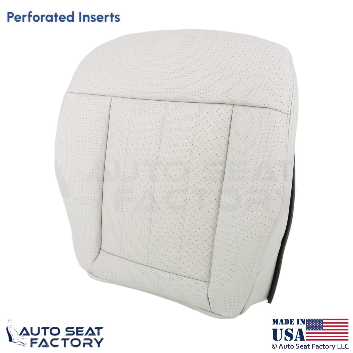 2014-2016 For Mercedes Benz E550 E350 Leatherette Perf. Driver Bottom Cover Gray - OEM-Style Replacement Seat Cover