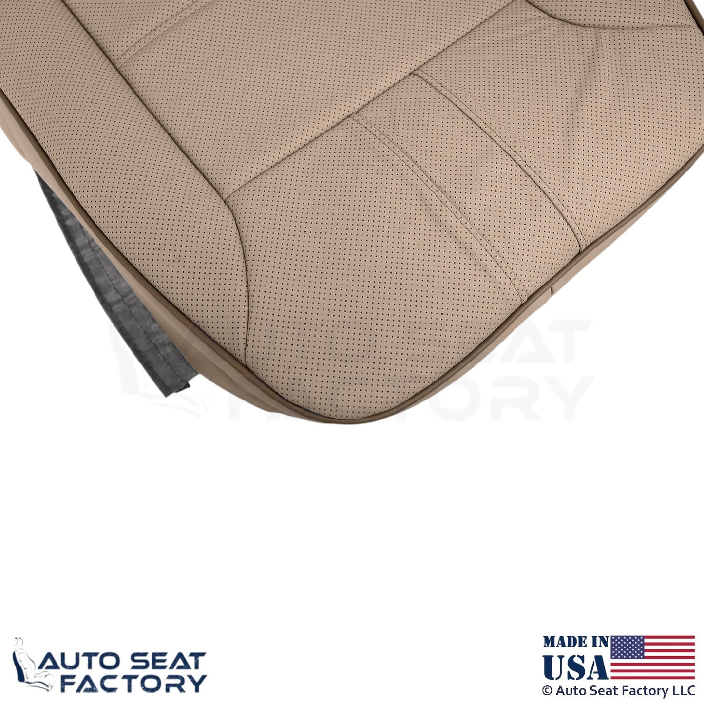 2010-2013 Fits Mercedes Benz R-Class Genuine Leather Driver Bottom Cover Tan - OEM-Style Replacement Seat Cover