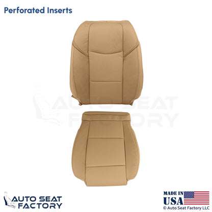 2013-2014 Fits Cadillac ATS Leatherette Perf Front Driver Side Covers Caramel - OEM-Style Replacement Seat Cover