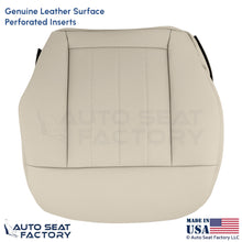 2010-2013 For Mercedes Benz E550 Genuine Leather Perf Driver Bottom Cover Almond - OEM-Style Replacement Seat Cover