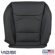 2016-2025  For Tesla Model S Leatherette Driver Bottom Cover Black w/ White Stch - OEM-Style Replacement Seat Cover