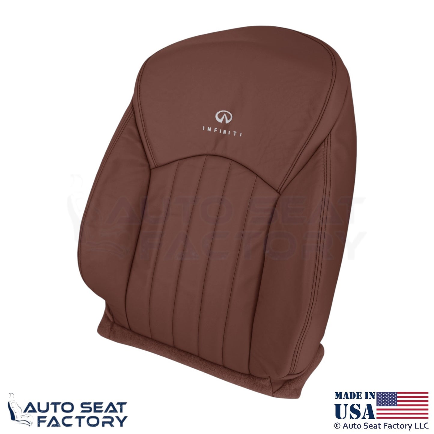 2008-2012 For Infiniti EX35 Genuine Leather Front Driver Top Seat Cover Chestnut - OEM-Style Replacement Seat Cover