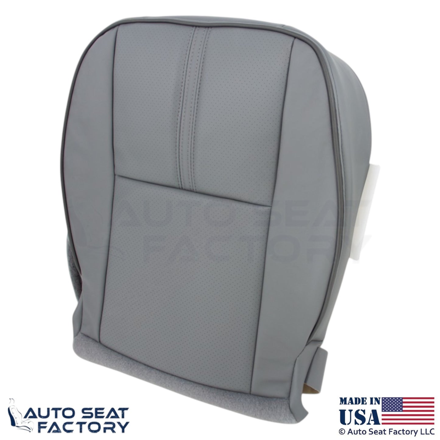2010-2012 Fits Lincoln MKZ Genuine Leather Perf Driver Bottom Seat Covers Gray - OEM-Style Replacement Seat Cover