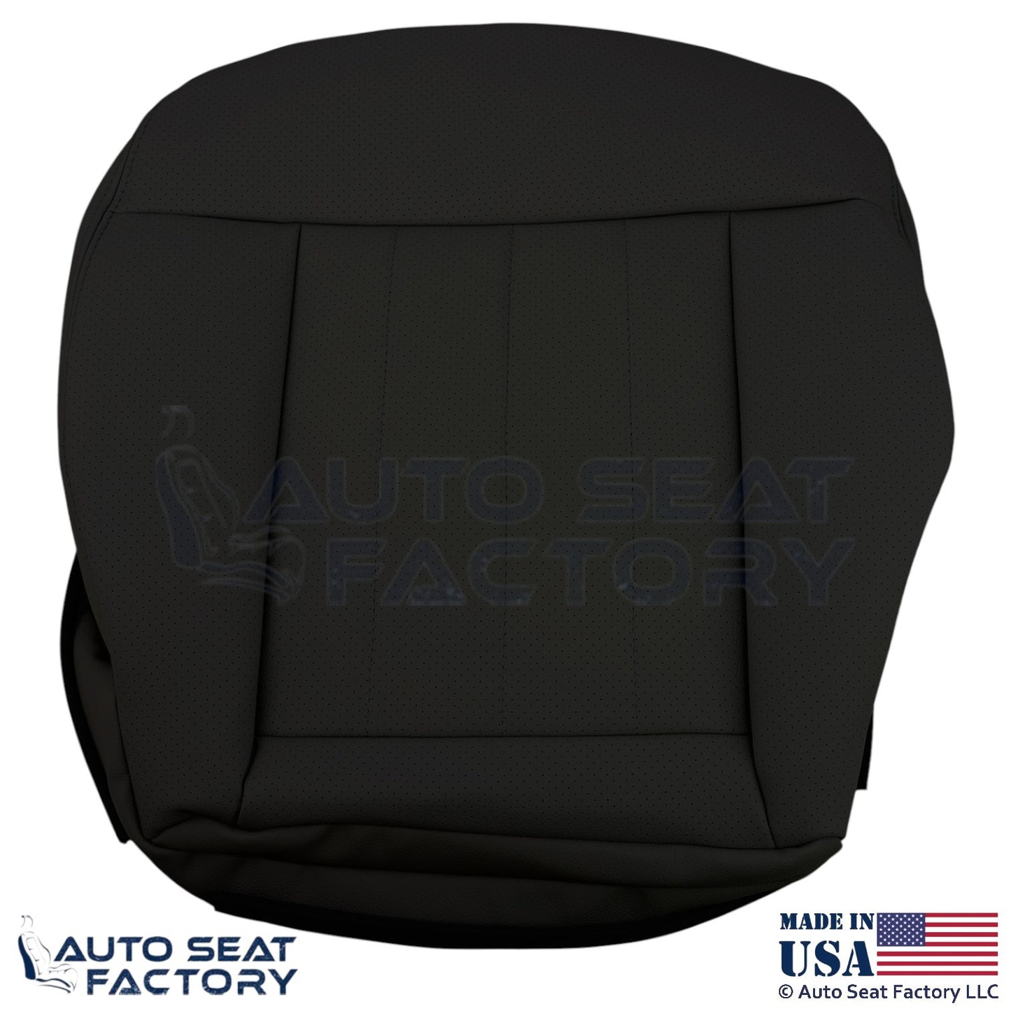 2010-2016 For Mercedes Benz E550 Leatherette Perf Passenger Bottom Cover Black - OEM-Style Replacement Seat Cover