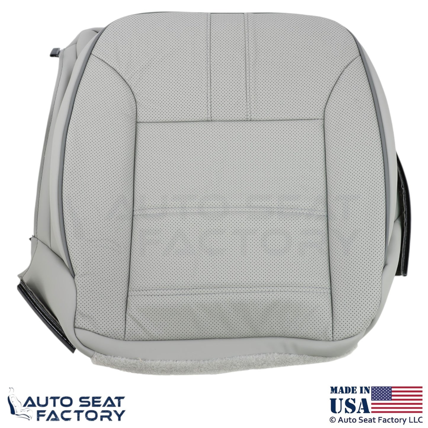 2010-2013 Fits Mercedes Benz R-Class Genuine Leather Passenger Bottom Cover Gray - OEM-Style Replacement Seat Cover