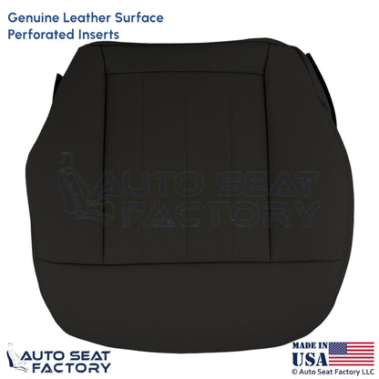 2010-2016 For Mercedes Benz E550 Genuine Leather Perf. Driver Bottom Cover Black - OEM-Style Replacement Seat Cover
