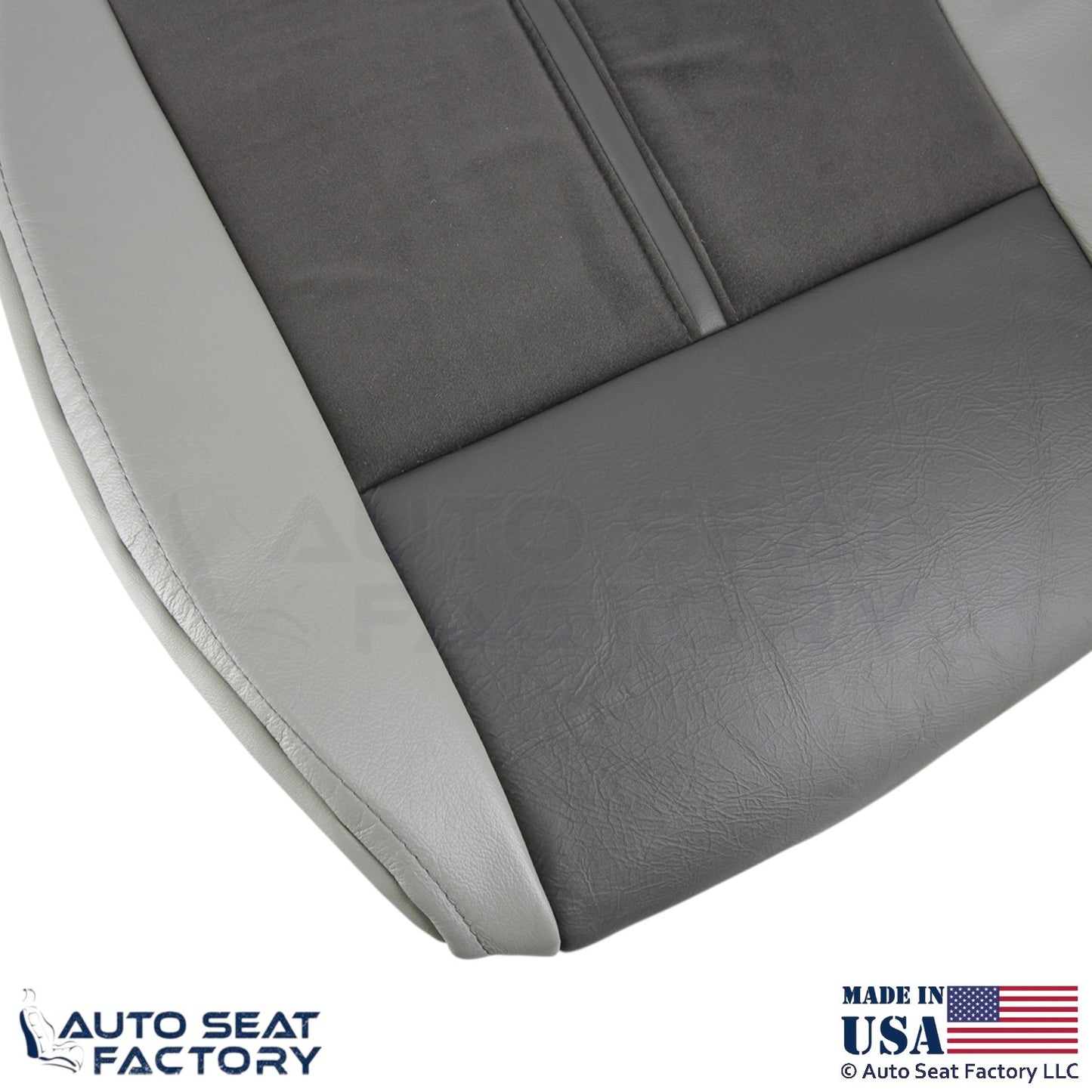 06-07 For Jeep Grand Cherokee Leather Suede Insert Passenger Bottom Cover Khaki - OEM-Style Replacement Seat Cover