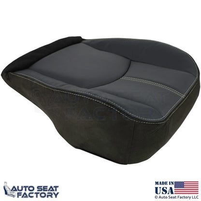 2008-2011 For Mazda Tribute Genuine Leather Bottom Covers Black w/ White Stitch - OEM-Style Replacement Seat Cover