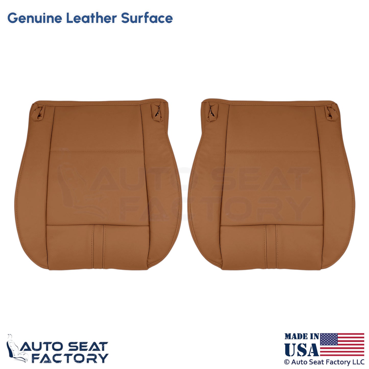 2009-2010 Fits BMW X3 Genuine Leather Front Bottom Seat Covers Saddle Brown - OEM-Style Replacement Seat Cover