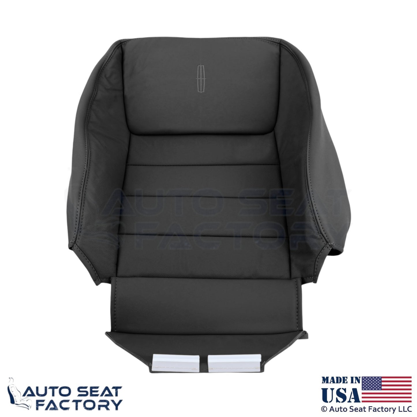 1999-2001 For Lincoln Town Car Genuine Leather Passenger Top Cover Deep Charcoal - OEM-Style Replacement Seat Cover