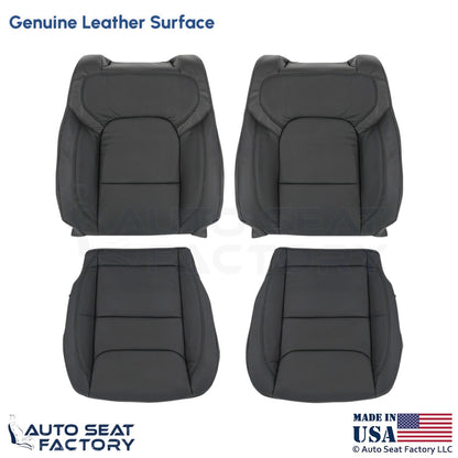 2020 Fits Dodge Ram 1500 Quad Cab Genuine Leather Front Replacement Covers Black - OEM-Style Replacement Seat Cover