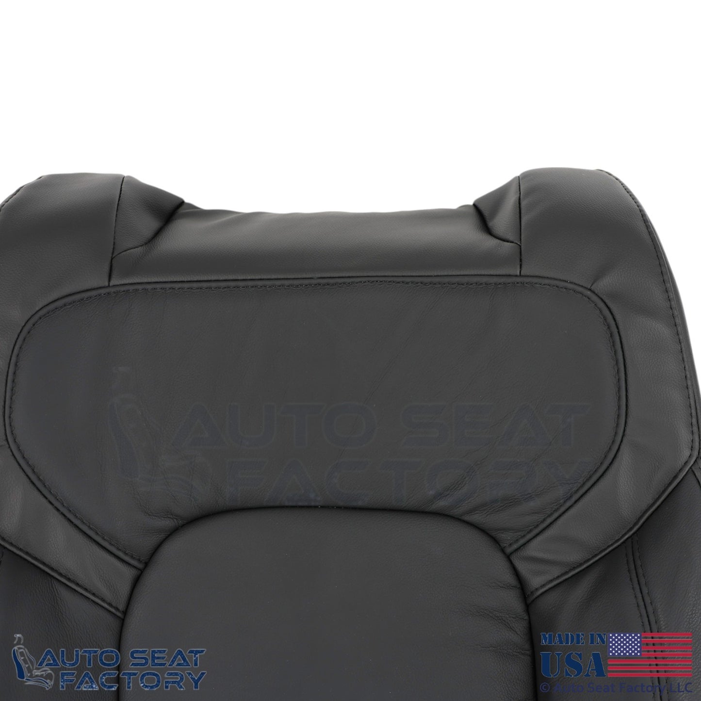 2020 Fits Dodge Ram 1500 Quad Cab Genuine Leather Front & Jump Top Covers Black - OEM-Style Replacement Seat Cover