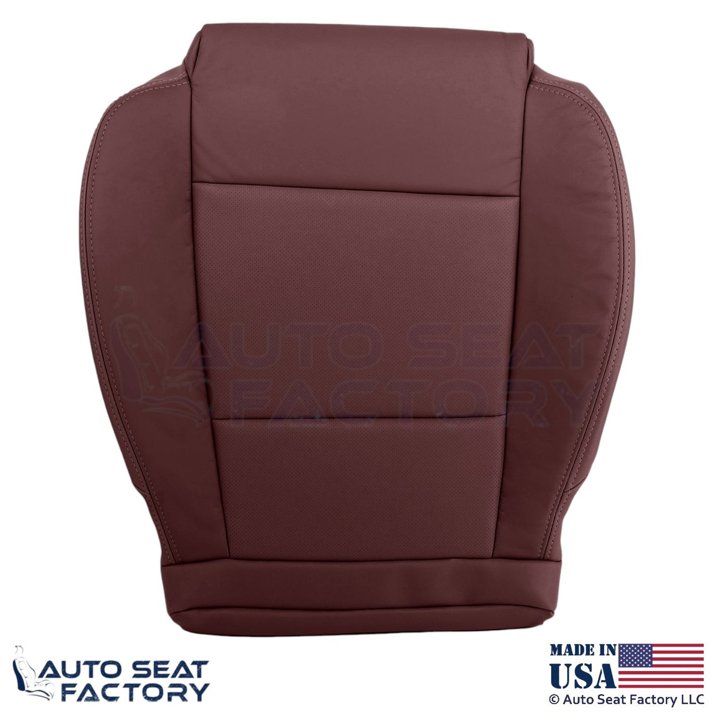 2013-2019 Fits Cadillac ATS Leather Perf Front Driver Bottom Cover Morello Red - OEM-Style Replacement Seat Cover