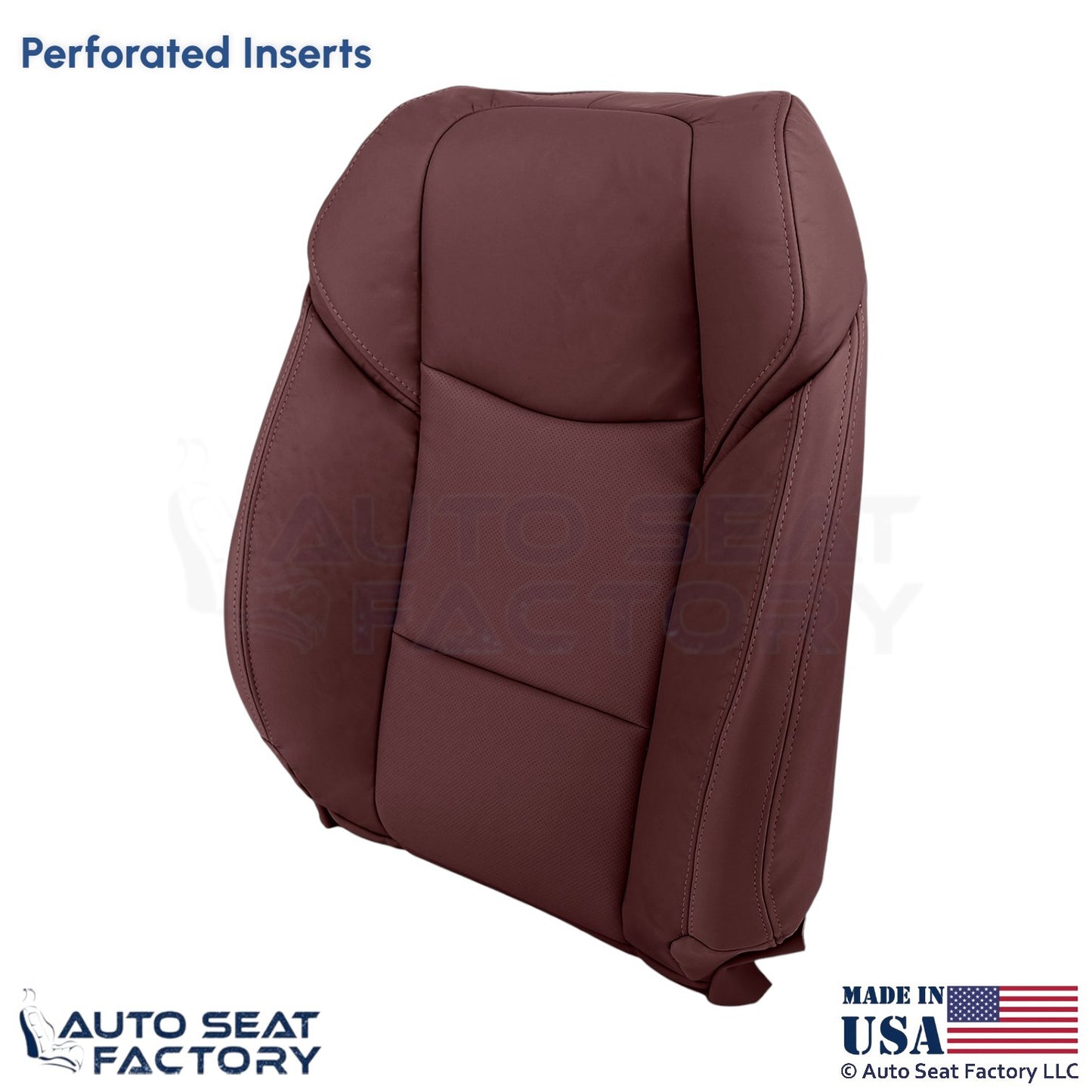 2013-2019 Fits Cadillac ATS Leatherette Front Driver Top Seat Cover Morello Red - OEM-Style Replacement Seat Cover