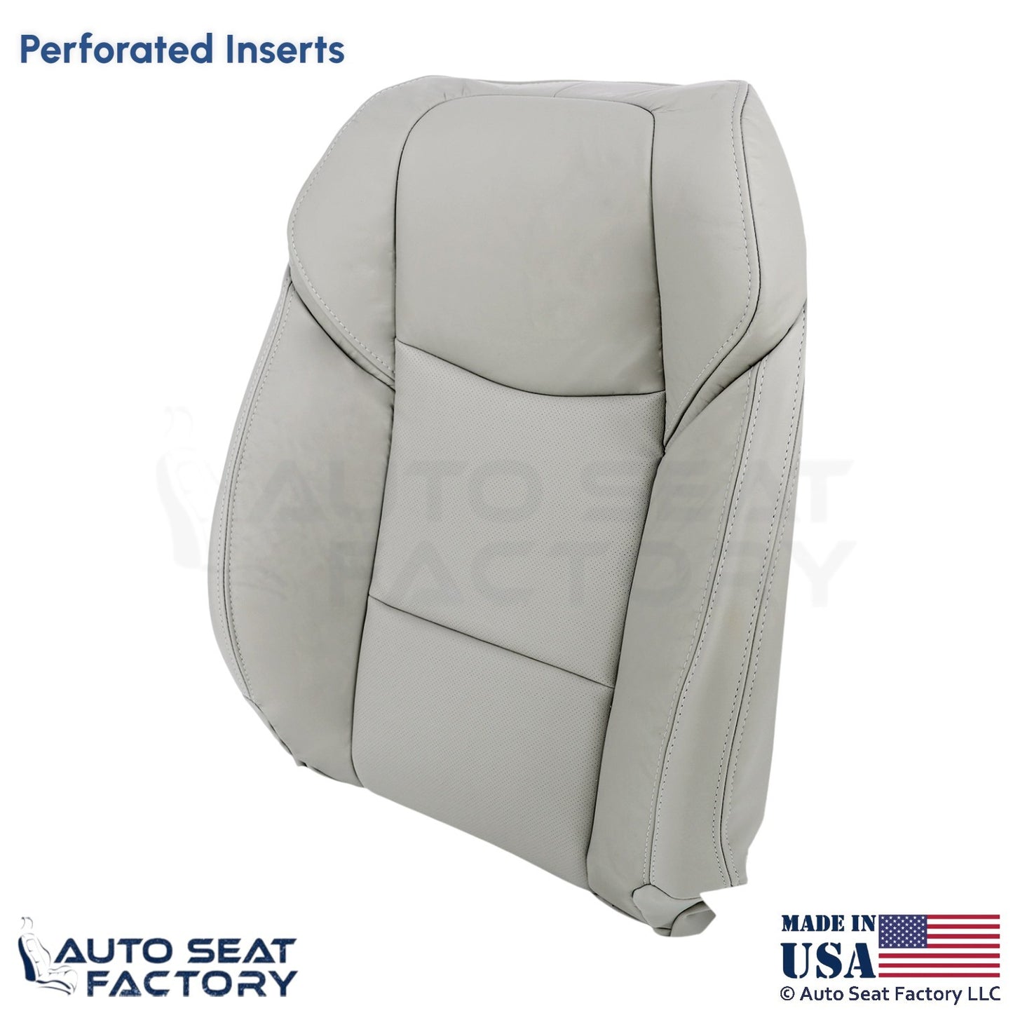 2013-2019 Fits Cadillac ATS Leatherette Front Driver Top Seat Cover Lt. Platinum - OEM-Style Replacement Seat Cover
